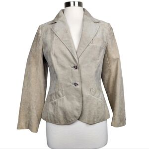 Lilli Ann Adolph Schuman Vintage Ultra Suede Blazer Jacket Women's Size Small